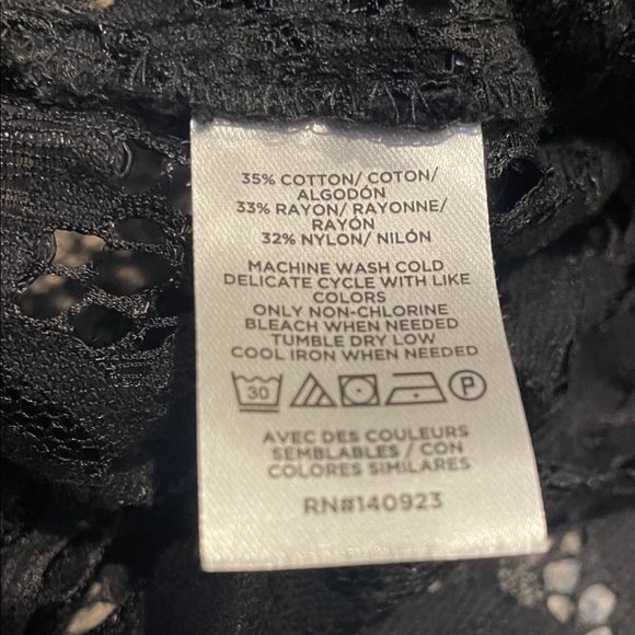 LOFT Elegant Black Lace Button-Up Blouse - Picture 8 of 10